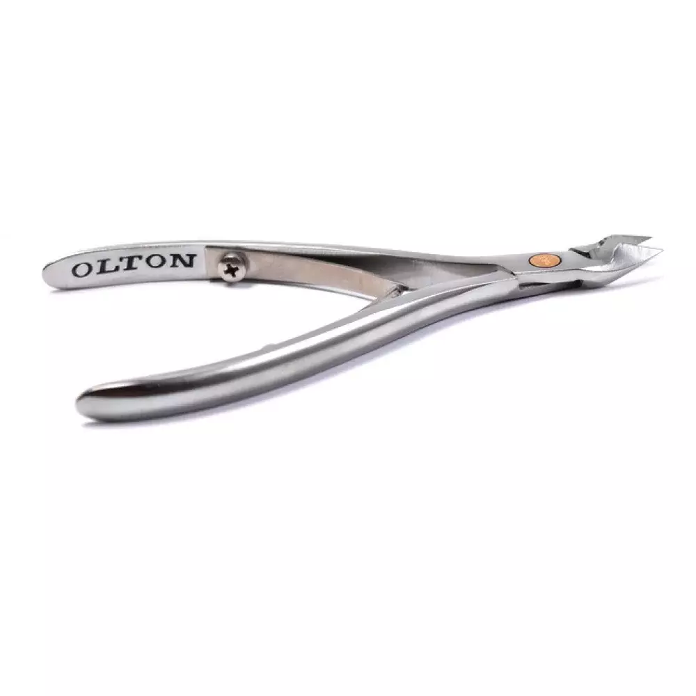 Кусачки для кутикул Olton, размер S, 120-002, в комплекте кожаный чехол
