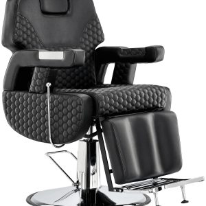 Кресло барбера гидравлическое Ibrahim Barberking A-033-BLACK