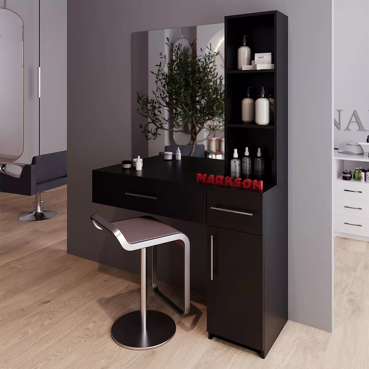 Рабочее место парикмахера Markson M423, черное