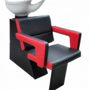 Мийка перукарська Garson Flamingo з кріслом і керамічною раковиною, білого кольору