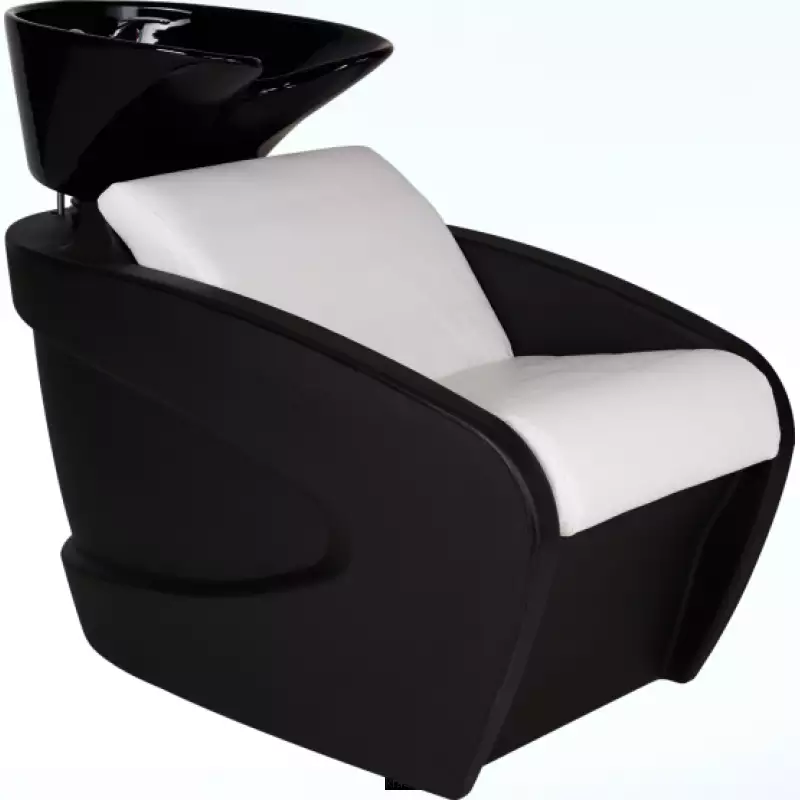 Мийка перукарська Vanity Black з кріслом і керамічною раковиною чорного кольору.