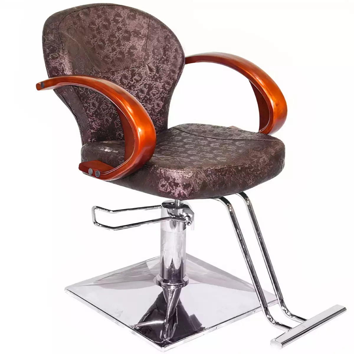 Кресло парикмахерское на гидравлике Hairmaster Taras 001, коричневый каракуль