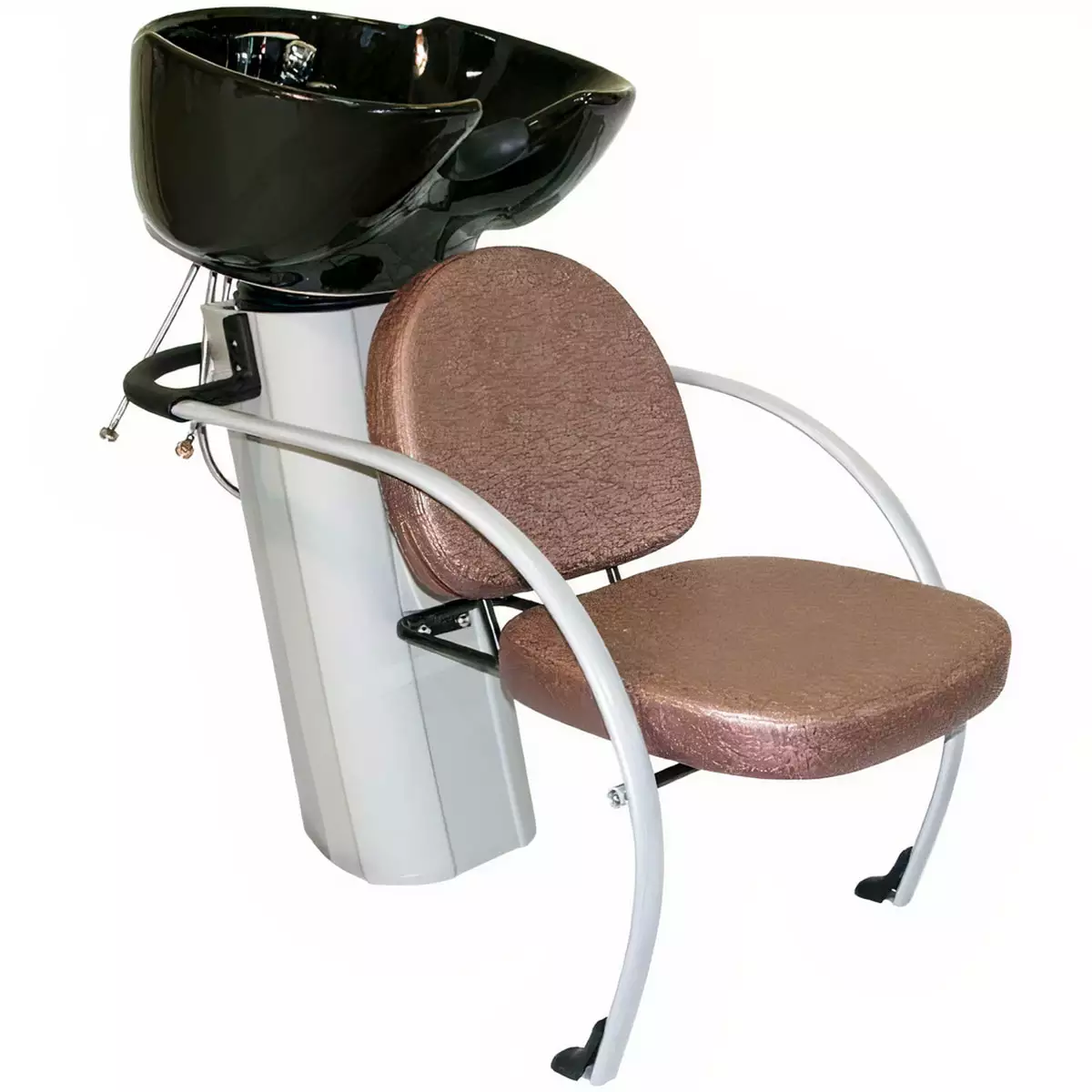 Перукарська мийка Hairmaster York 001 з кріслом і керамічною раковиною чорного кольору