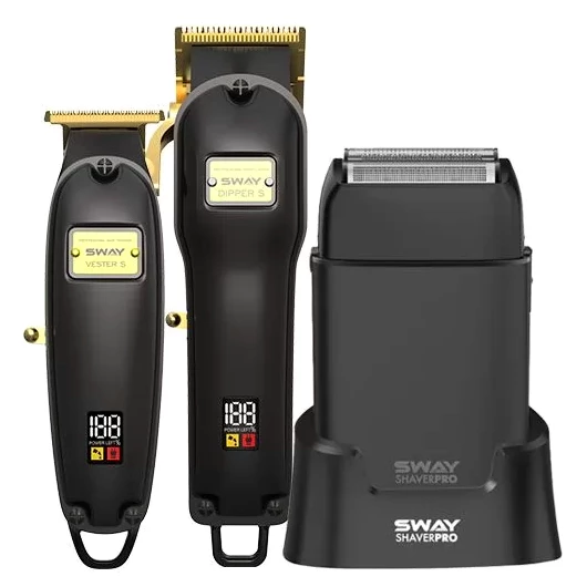Набор машинок 3 в 1 Sway Dipper S BGE, Vester S BGE, Shaver Pro Black