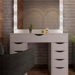 Туалетный столик для макияжа М614 Lily, трюмо с подсветкой и зеркалом, белое