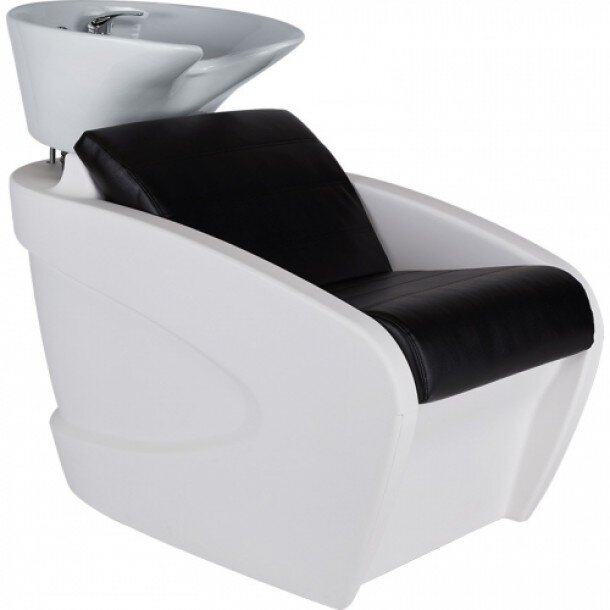 Мийка перукарська Vanity White з кріслом і керамічною раковиною білого кольору.