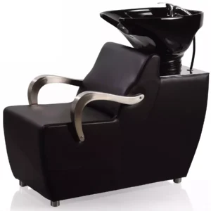 Парикмахерская мойка Tico Professional BM78176-731 с креслом и керамической раковиной, черная